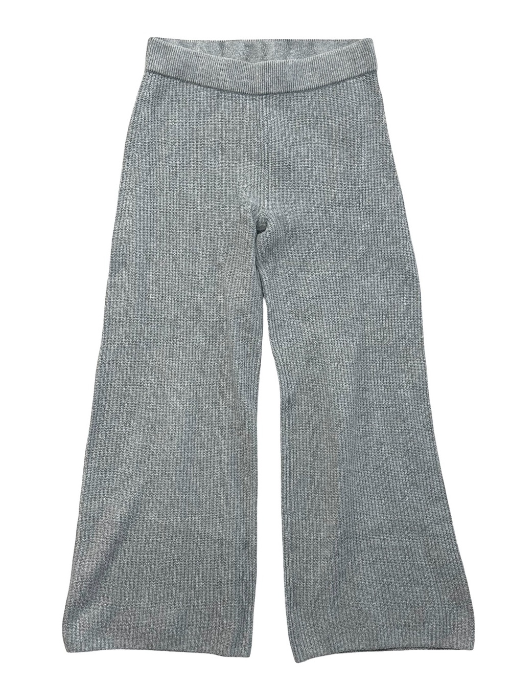 GAP Womens Grey Ribbed Knit Wide Leg Pants Size Small Petite